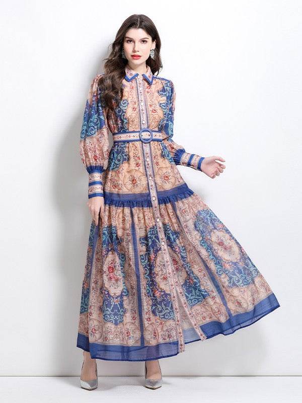 WOMEN FASHION CHIFFON MAXI DRESS