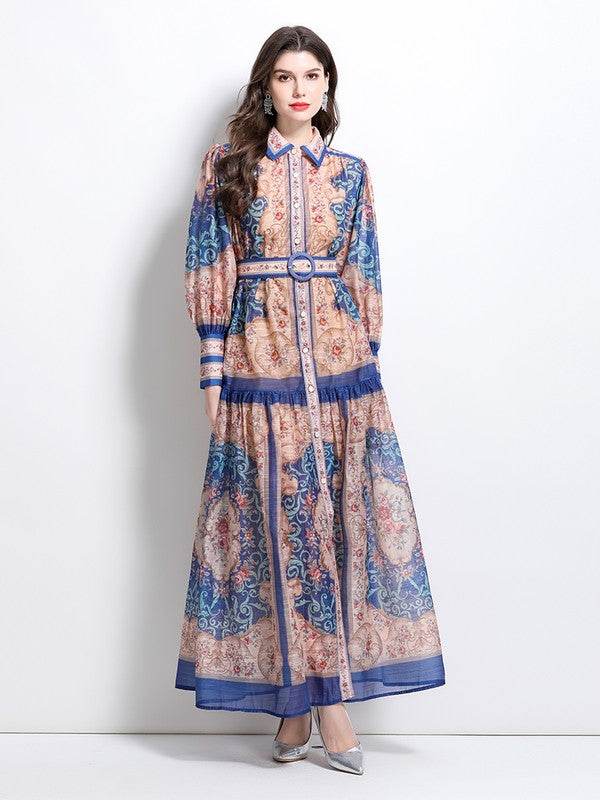 WOMEN FASHION CHIFFON MAXI DRESS