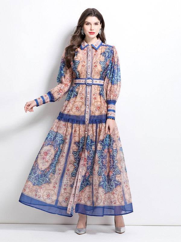 WOMEN FASHION CHIFFON MAXI DRESS