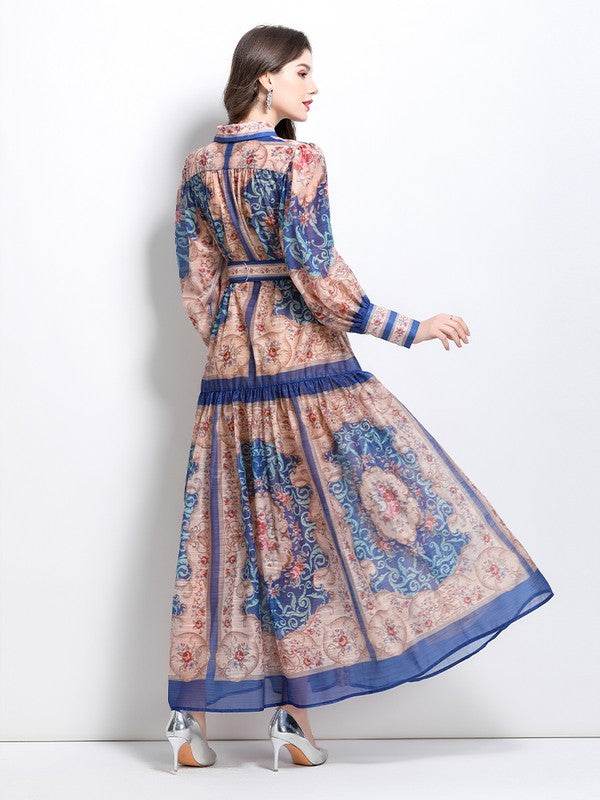 WOMEN FASHION CHIFFON MAXI DRESS