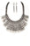 Metal Feather Statement Collar Necklace Set