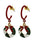 Christmas Wreath Dangle Hoop Earrings