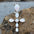316L Stainless Steel White Synthetic Opal Cross