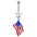 316L Surgical Steel USA Flag Navel Ring