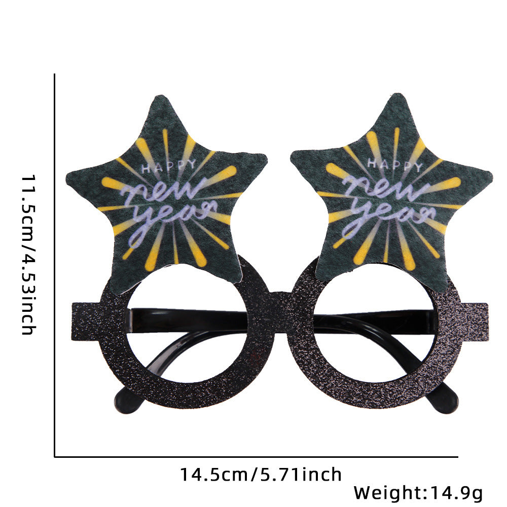 2024 New Year Party Funny Holiday Decorative Glasses Photo Props Glasses Frame