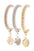 Willow Tree Charm 3 Tone Popcorn Bracelet Set