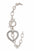 Crystal Heart Charm Toggle Bracelet
