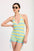 STRIPED KNIT HALTER NECK ROMPER WITH DRAWSTRINGS