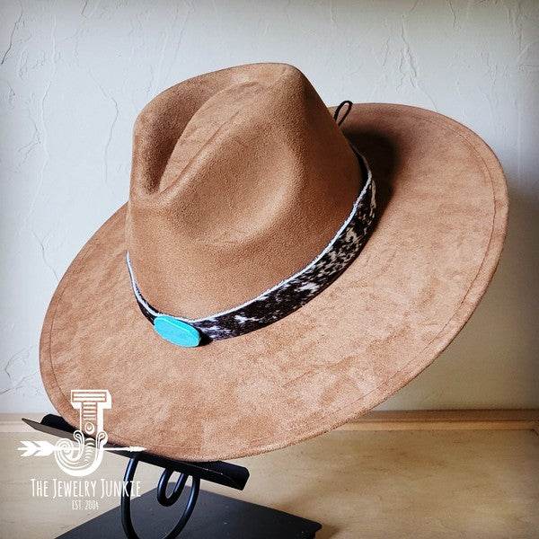 Spotted Hide w/Turq Slab Leather Band Choice Hat