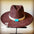 Tan Hide w/Turq Slab Leather Band Choice Hat