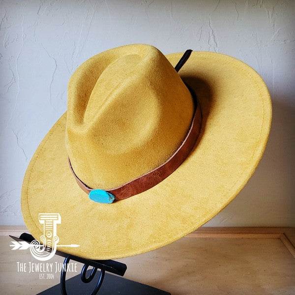 Cognac w/Turq Slab Leather Band Choice Hat