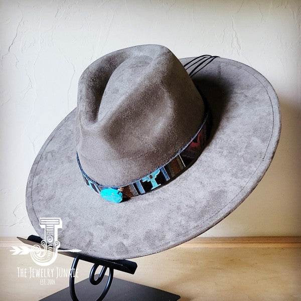 Magenta Navajo Turq Slab Leather Band Choice Hat