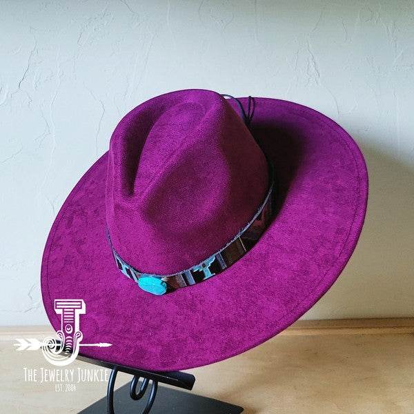 Magenta Navajo Turq Slab Leather Band Choice Hat