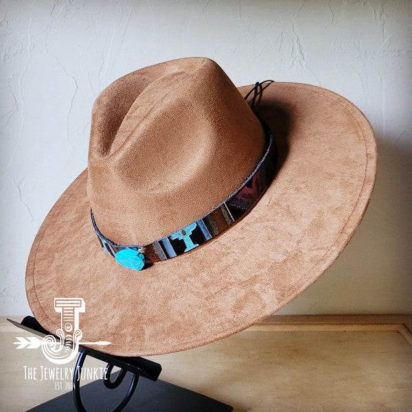 Magenta Navajo Turq Slab Leather Band Choice Hat