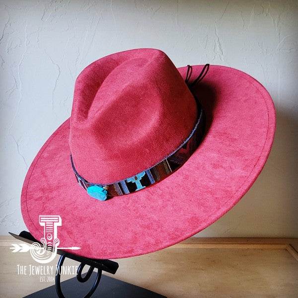 Magenta Navajo Turq Slab Leather Band Choice Hat