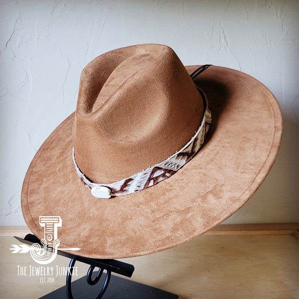 Gold Aztec Turq Slab Leather Band Choice Hat