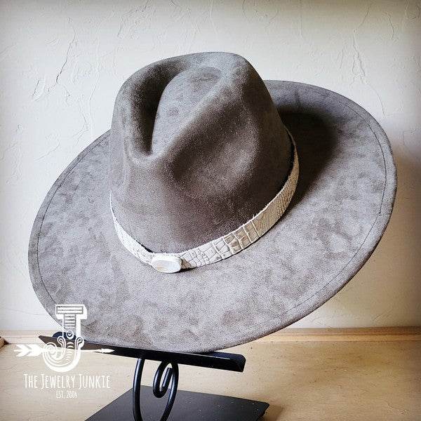 Gold Gator Turquoise Slab Leather Band Choice Hat