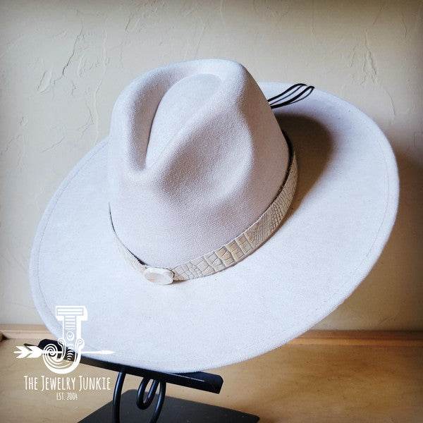 Gold Gator Turquoise Slab Leather Band Choice Hat