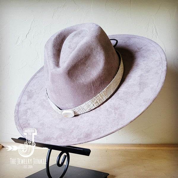 Gold Gator Turquoise Slab Leather Band Choice Hat