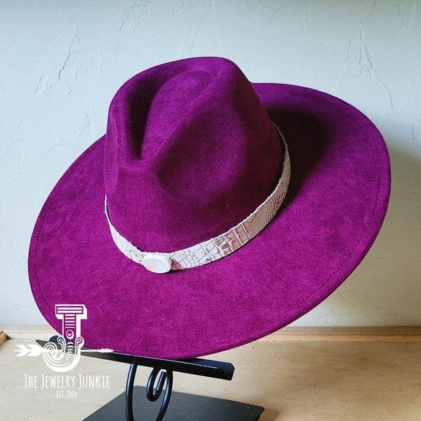 Gold Gator Turquoise Slab Leather Band Choice Hat