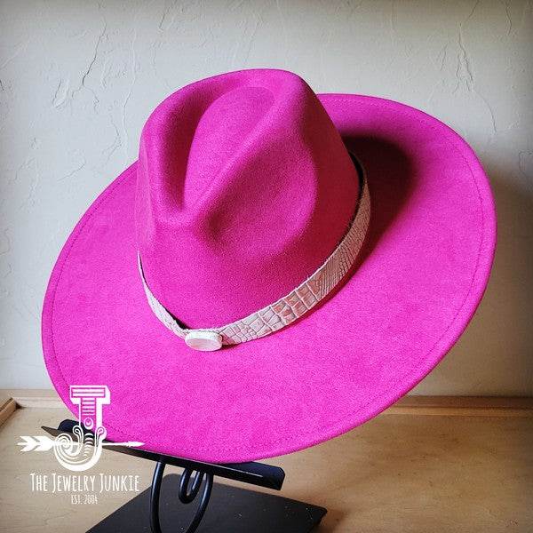 Gold Gator Turquoise Slab Leather Band Choice Hat