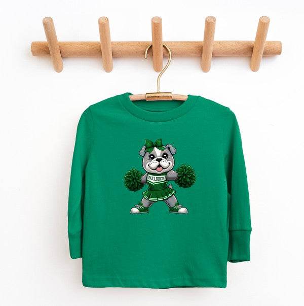 Bulldog Cheerleader Toddler Graphic Tee