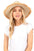 Frayed Band 2 Tone Straw Sun Hat