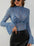 Mock neck pattern lace long sleeve top