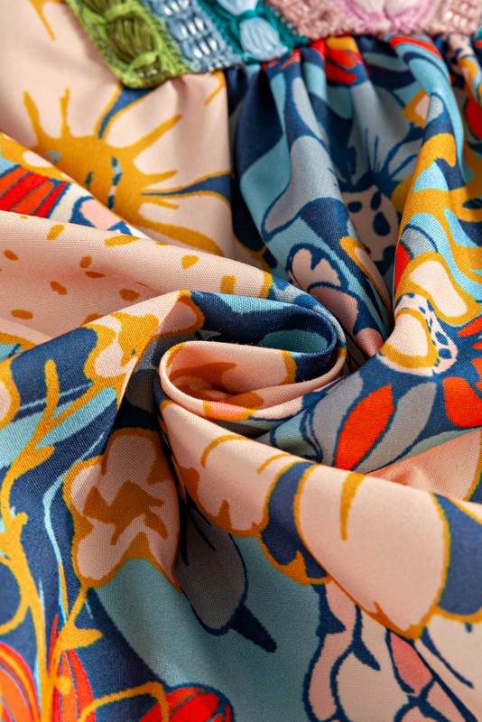 Multicolour Half Sleeve Boho Floral  Blouse