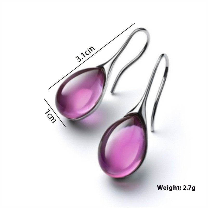 Nine-color Inlaid Cat's Eye Earrings