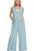 Zenana French Terry Deep V Neck Jumpsuits
