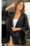 BiBi Suede Single Blazer with Fringed Hem