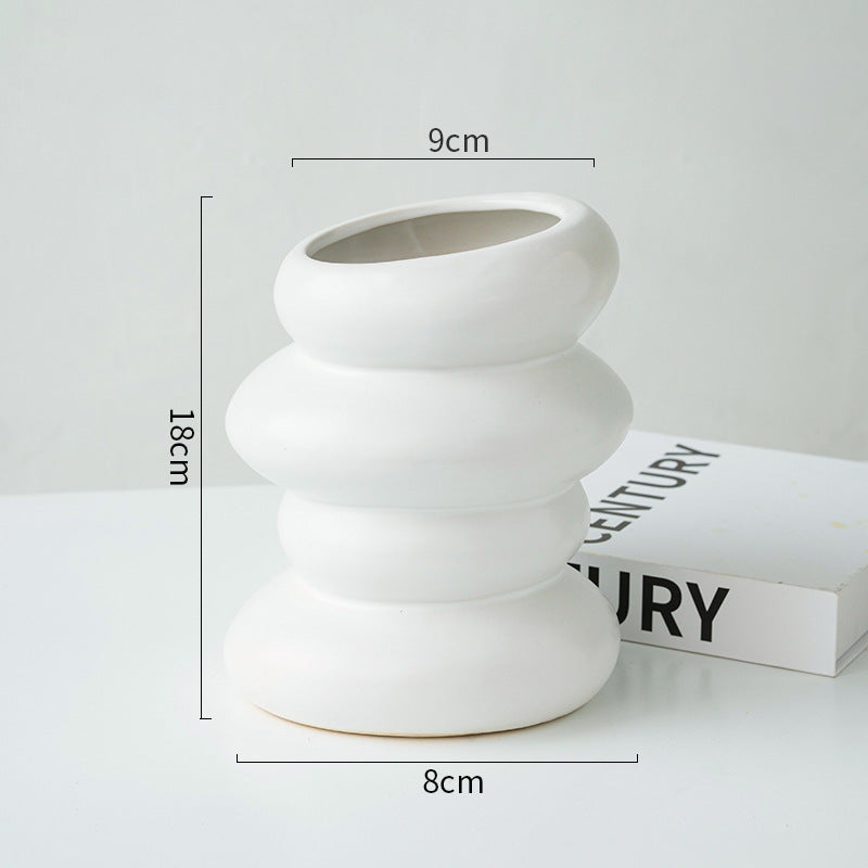 Modern Minimalist Creative And Slightly Luxury Silver Vase Ceramic Ins Style