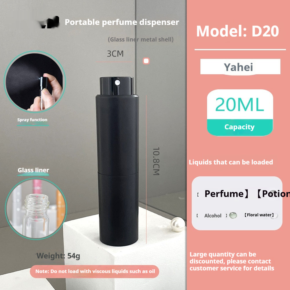 In Stock Wholesale Perfume Sub-bottles 20ML Rotating Bottle Glass Liner Removable Nozzle