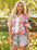 Aleia Floral Knotted Short Sleeve Blouse