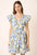 Mittoshop Floral V-Neck Cap Sleeve Mini Dress