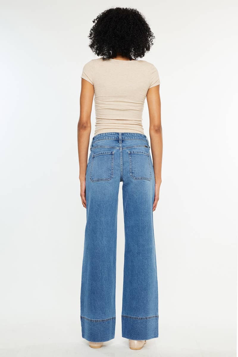 Kan Can USA - MID RISE WIDE LEG JEANS