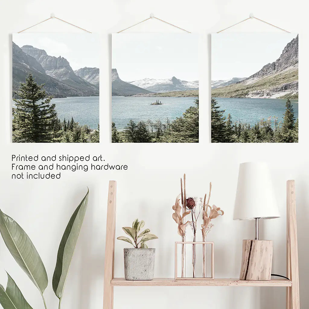 Montana Glacier National Park. Mountain Lake. Travel Wall Art