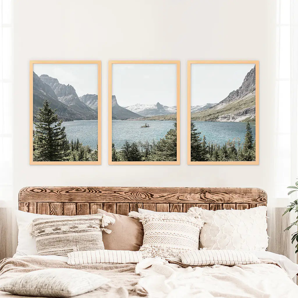 Montana Glacier National Park. Mountain Lake. Travel Wall Art
