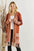 ADORA Full Size Fringe Hem Aztec Border Cardigan Plus Size