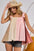 BiBi Frill Shoulder Strap Color Block Bodice Top