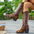 Brown Western Embroidered : Mid-Calf Boots