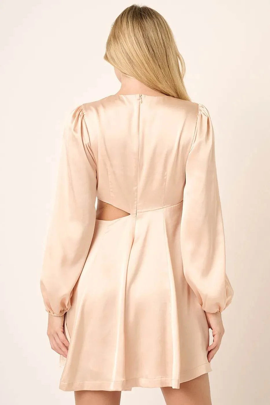 Mittoshop Satin Side Cutout Detail Mini Dress
