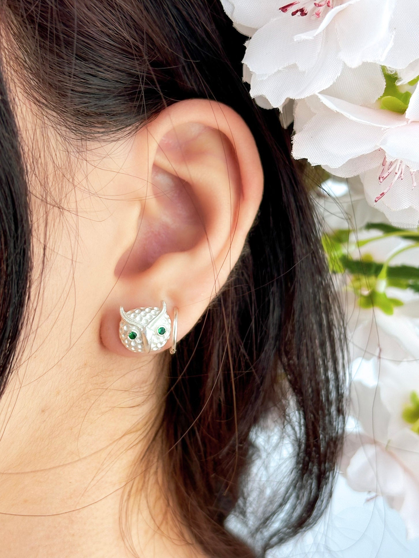 Azia Owl Stud Earrings