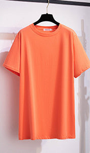 Extra Large Flattering Loose Mid-length Short-sleeved T-shirt For Women