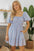 Monica Stripe Bubble Sleeve Ruched Pocketed Babydoll Dress