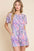 BOMBOM Print Short Sleeve Romper with Pockets
