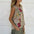 Round Neck Vest Casual Chinese Style Floral Cotton Linen