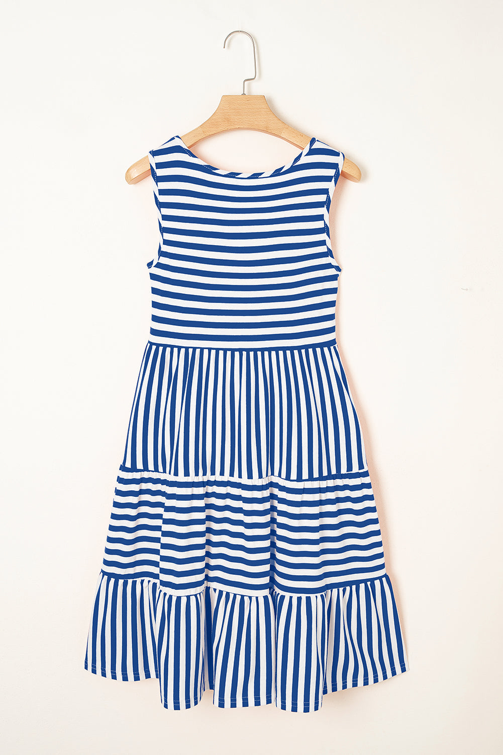 Ellie Stripe U Neck Sleeveless Loose Fit Mini Dress