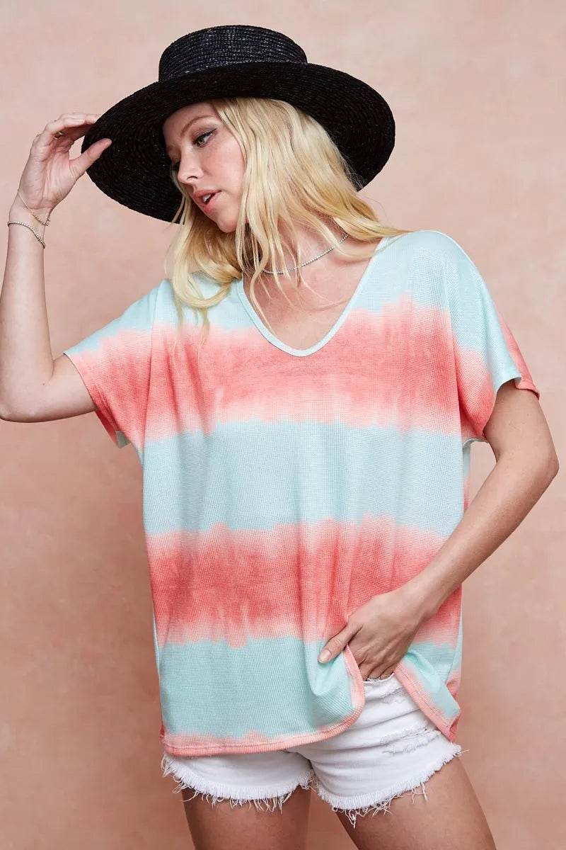 BiBi Tiedye Printed Hacci Knit Top